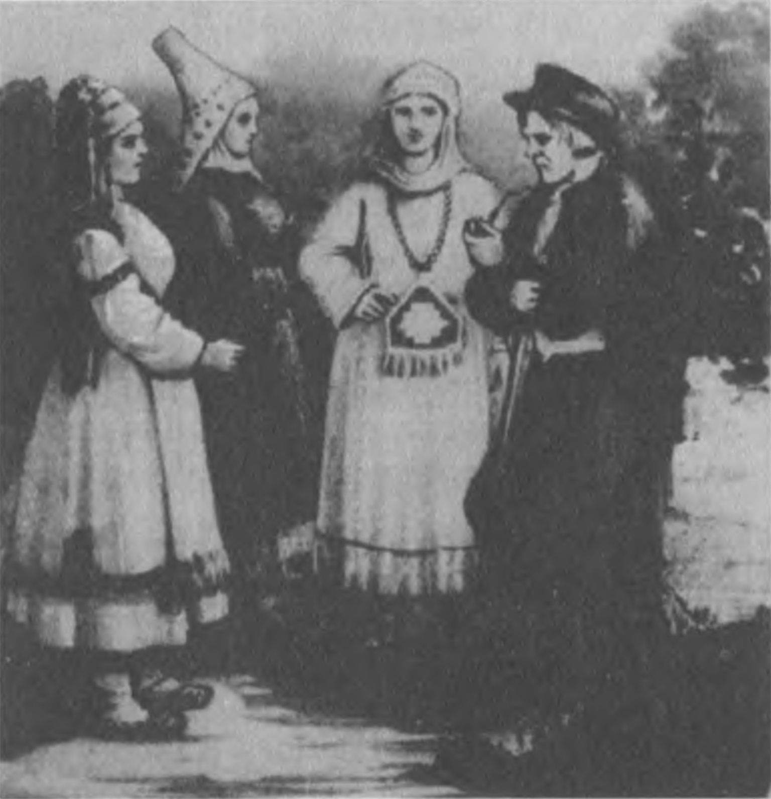 Мордовка, марийка, чувашка, финн. Рис. 1870-х гг.