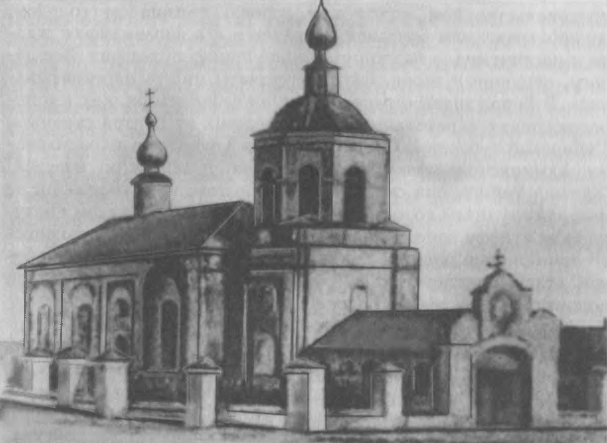 Георгиевская церковь в форштадте Оренбурга, с колокольни которой пугачевская артиллерия обстреливала город