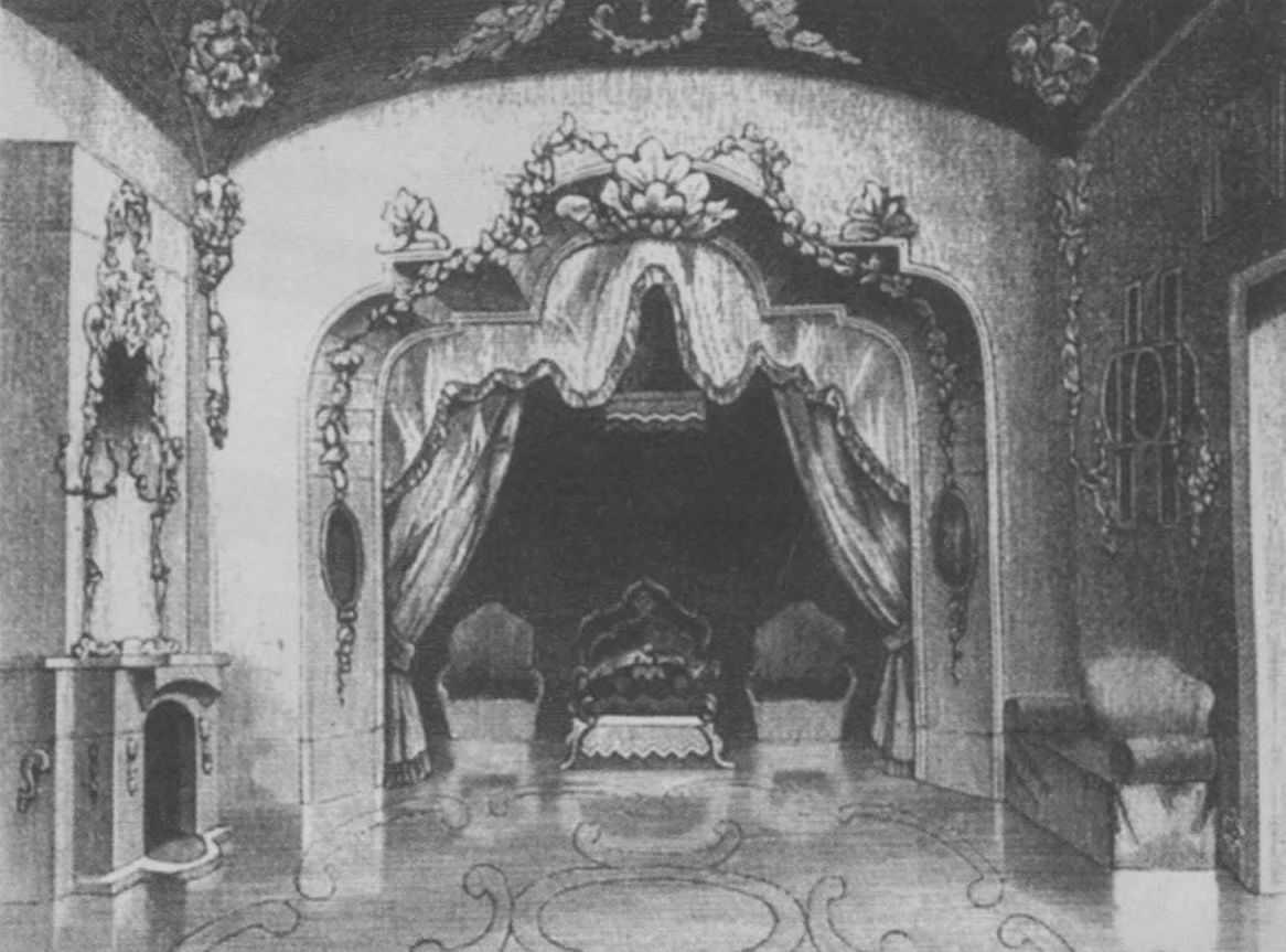 Спальня наследника Петра Федоровича в Ораниенбауме. Гравюра неизвестного художника