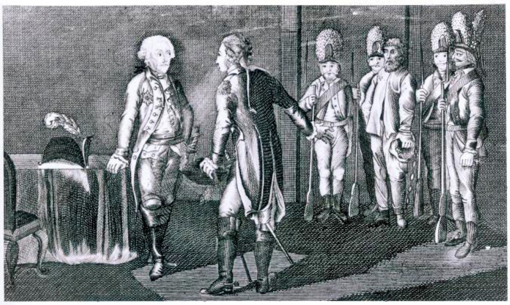 Комендант города Уральска полковник Симонов передает Пугачева Суворову в 1774 г.