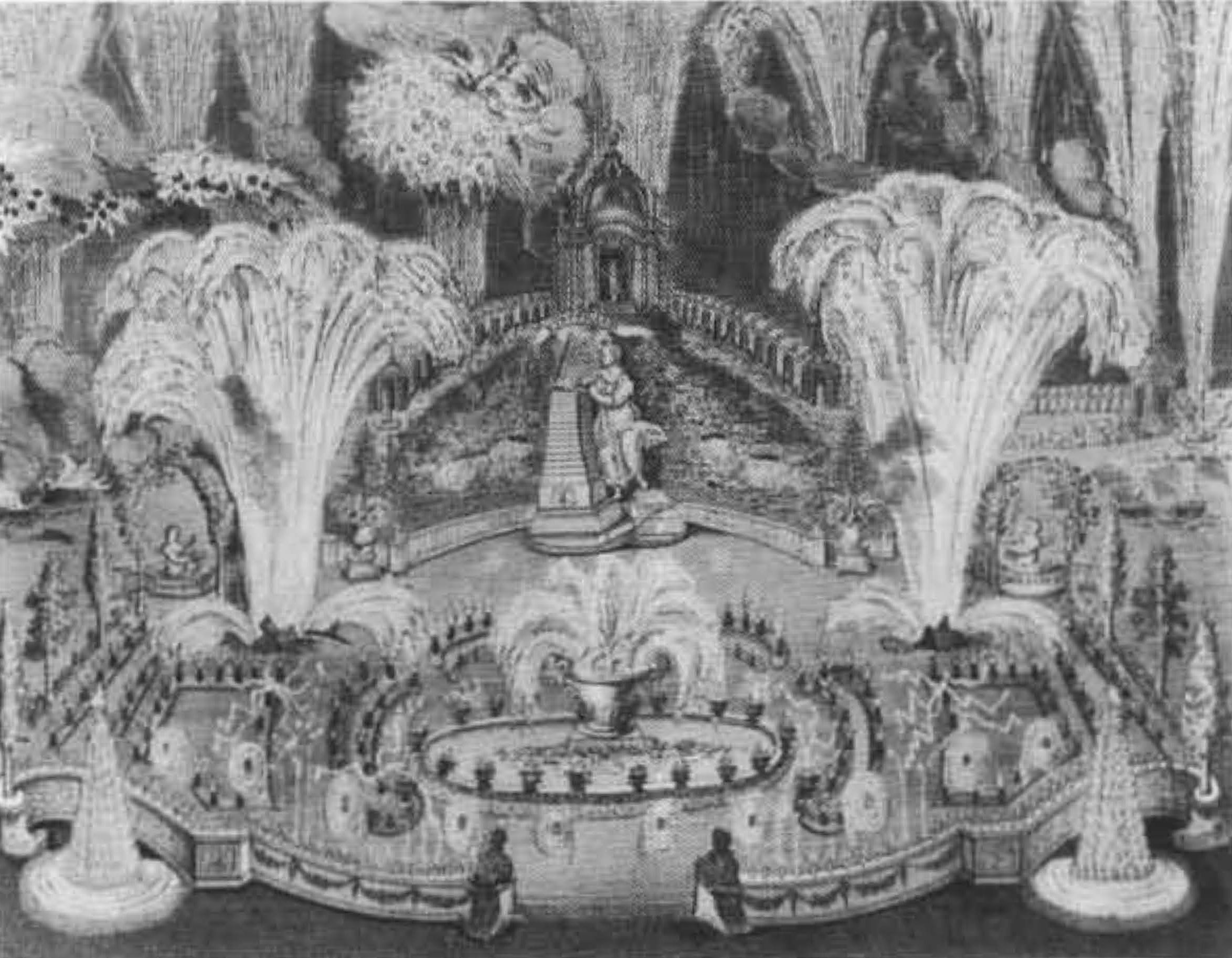 Изображение фейерверка по случаю дня рождения великого князя Петра Федоровича 10 февраля 1745 г.