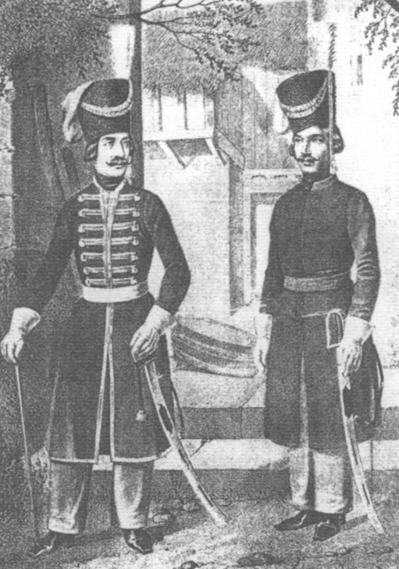 Офицер и рядовой 2-го эскадрона лейб-гвардии казачьего полка