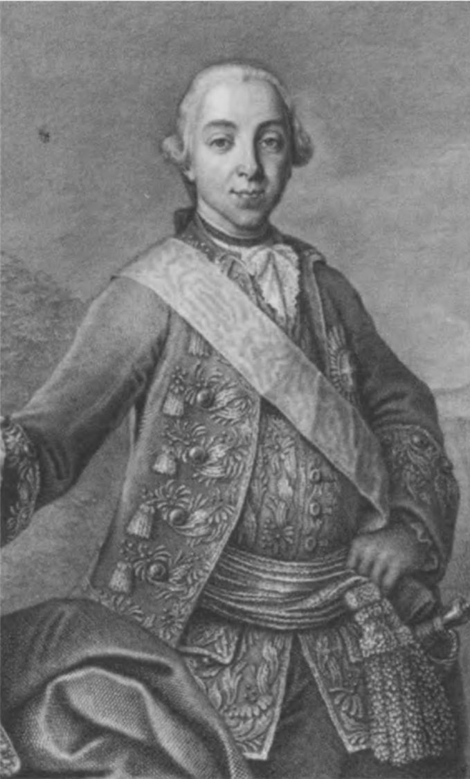 Император Петр III. Гравюра И. Тейхера по оригиналу Ф. Рокотова. 1762 г.