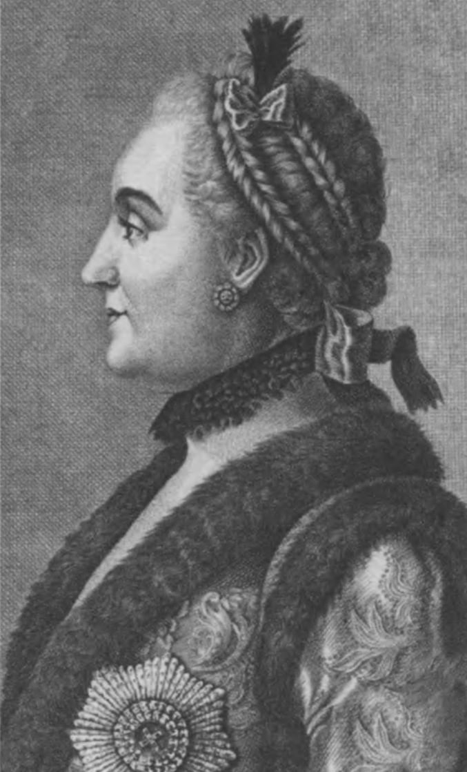 Императрица Екатерина II. Гравюра С. Панина. 1764 г.